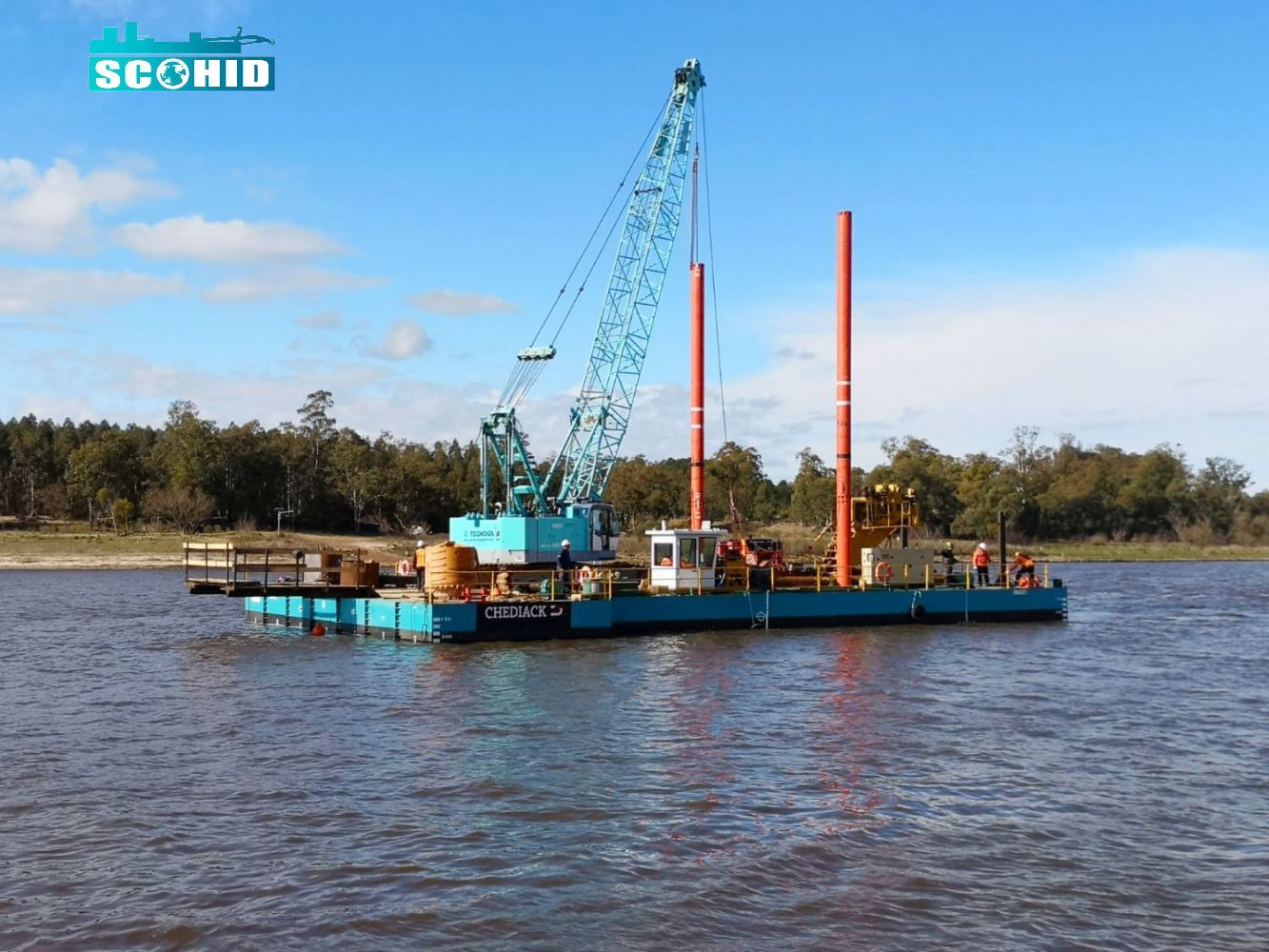 العلامات التجارية الجديدة SCO HID Marine Crane Floating Barge Hot Sale في أوروغواي